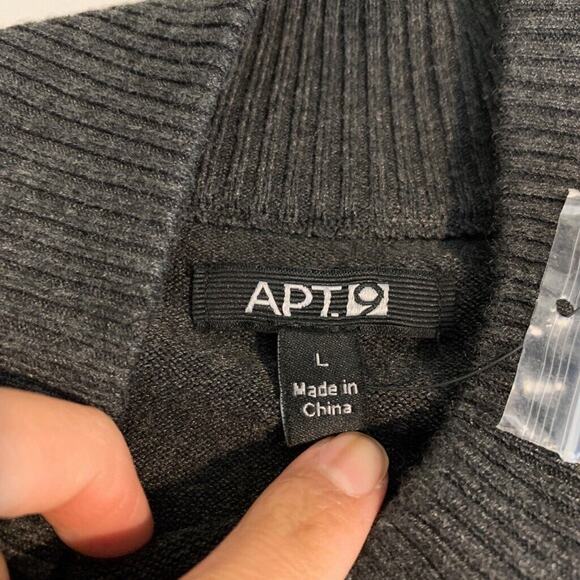 Apt. 9 Dress Womens L Large Charcoal Mock Neck Cap Sleeve Studded Knit Sheath - Picture 7 of 11